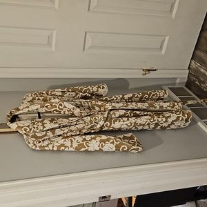 NWT Soma Intimates Martine short robe plush women small tan floral